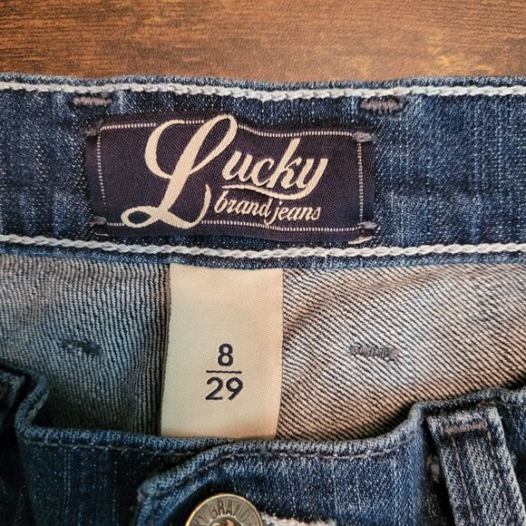 Lucky Brand Jeans Size 8 Logan Classic Rider Crop Pandada Wash Medium Light - Picture 4 of 12